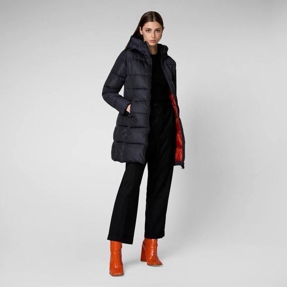 The Save Duck Ultra Light Taylor Hooded Puffer Jacket Mid Night Blue S NWOT